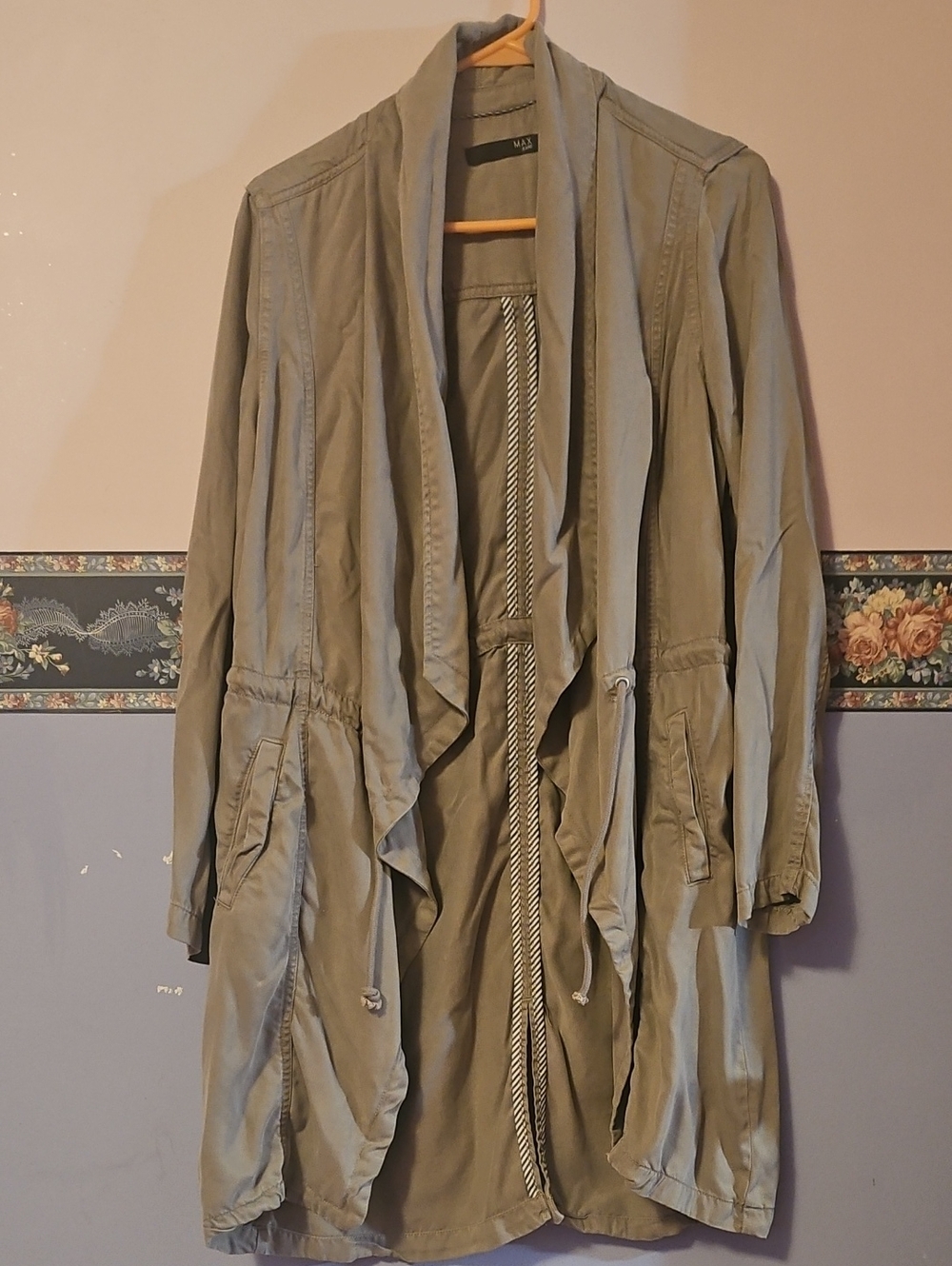 Max Jeans Olive Utility Drape Jacket